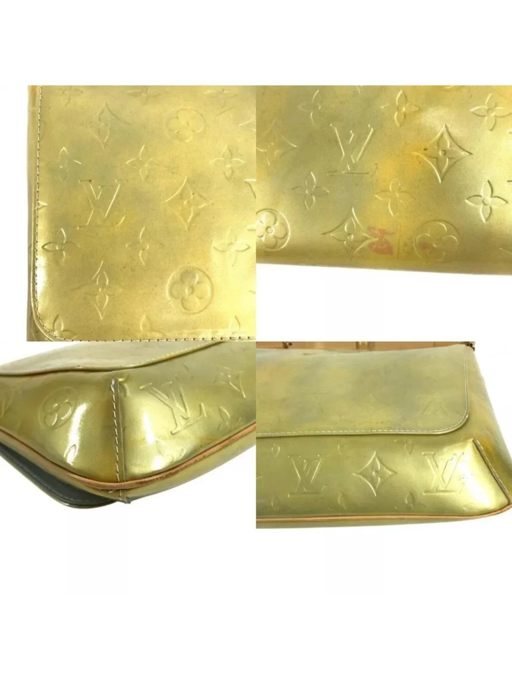 Louis Vuitton Shoulder Bag Thompson Street Monogram Vernis Gray Silver